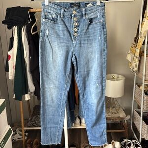 Lucky Brand Exposed Button Fly Skinny Jeans